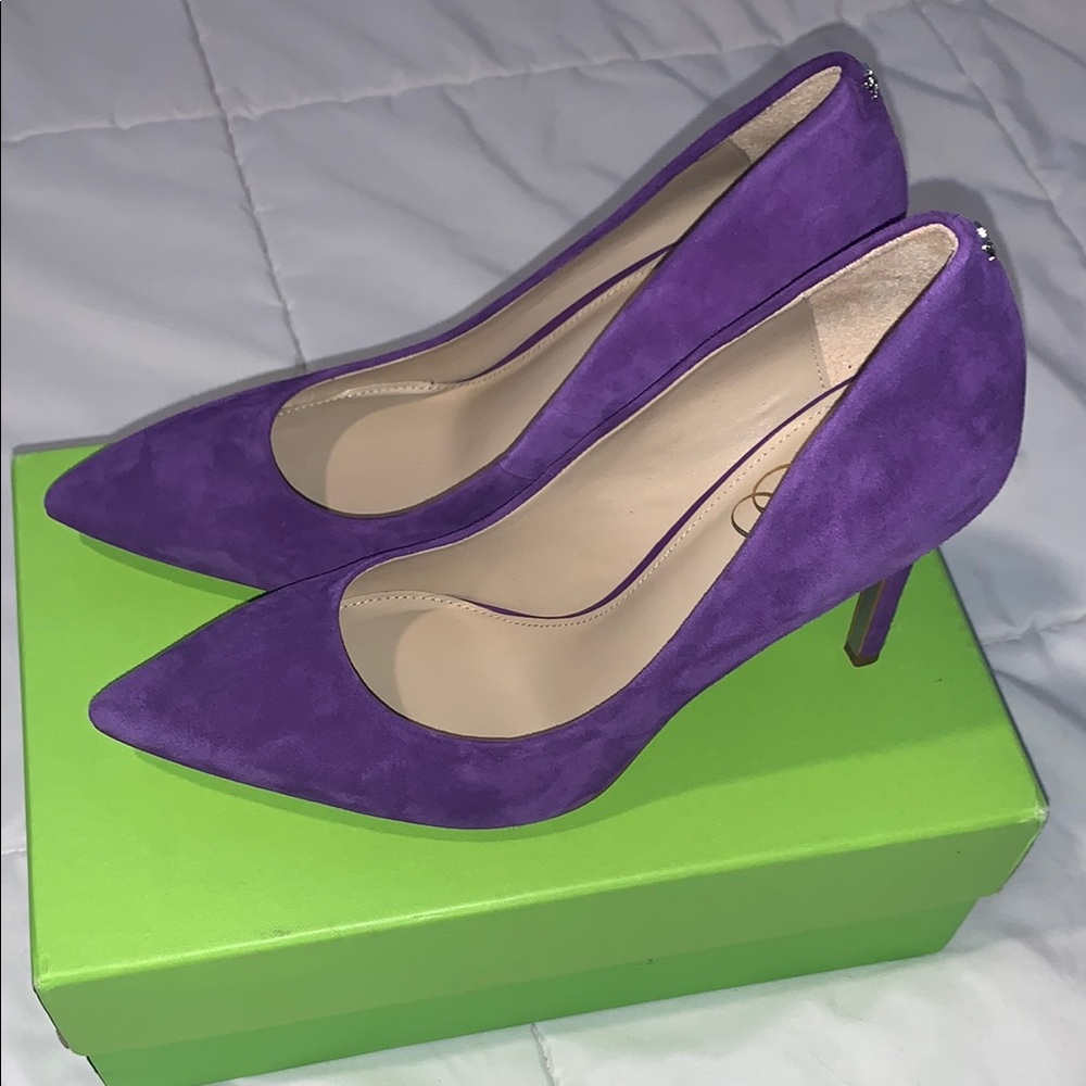 Sam Edelman Purple Heels with Classic Pointed Toe Design - Picture 9 of 9